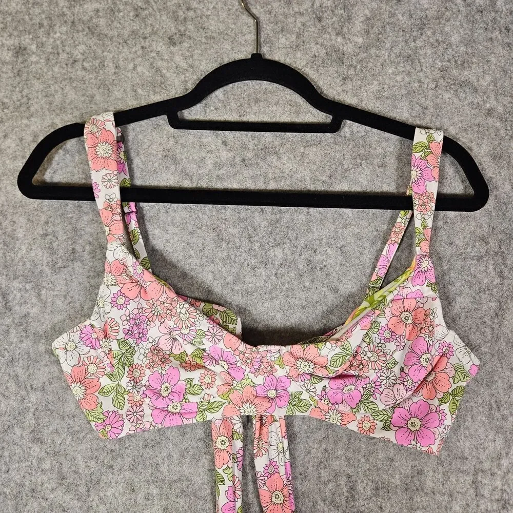 Maaji Womens‎ Flower Power Bailey Reversible Bikini Top Swim Beach Size XS READ